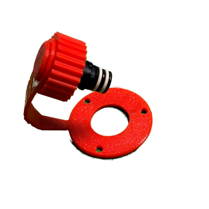 Dry Break Male Plug Lanyard Red