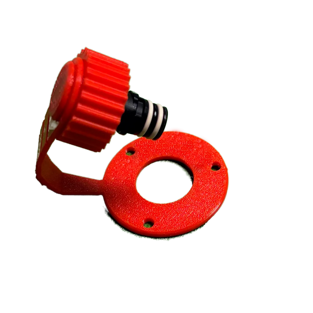 Dry Break Male Plug Lanyard Red