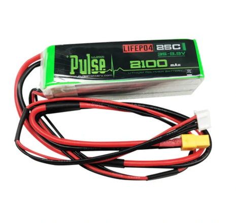Pulse 2100mah 3S 9.9V 25C Receiver Turbine LiFePO4 Battery - XT60 Connector