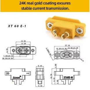 Amass XT60 E1 Male Connector 2 Each - Approach RC Concepts