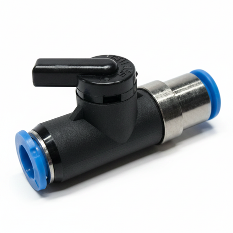 Festo QH-QS-6 6mm ball valve hero angle view
