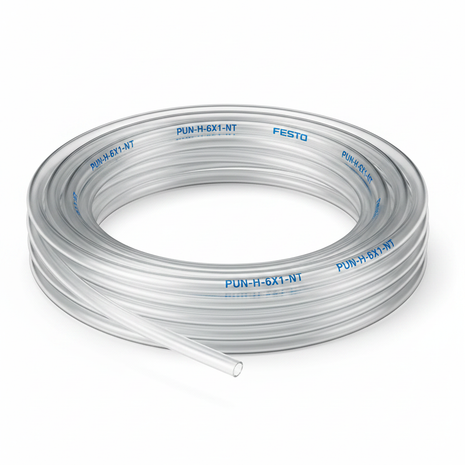Festo 6mm clear polyurethane tubing coiled