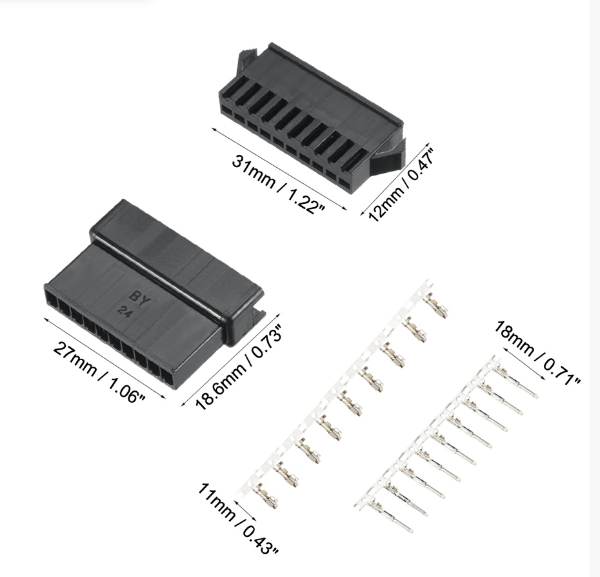 Rc Pin Socket JST-SM 10 Pin Connector Set for RC & LED Wiring