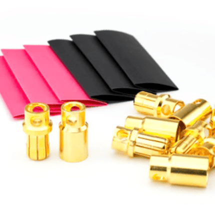 Kontronik Gold Plug System 8mm 5 Pairs & Shrinking Tube K9052 - Approach RC Concepts