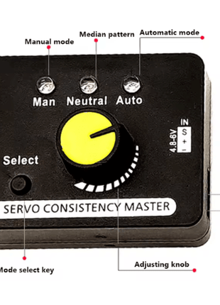 RC Three mode Servo Tester top view- Approach RC Concepts